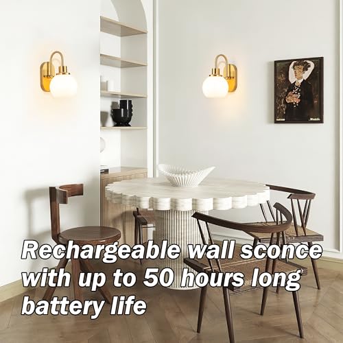 Image of Battery Operated Wall Sconce Set Of Two, RGB Color Changing Dimmable Sconces With Remote For Bedroom Living Room, Easy To Install