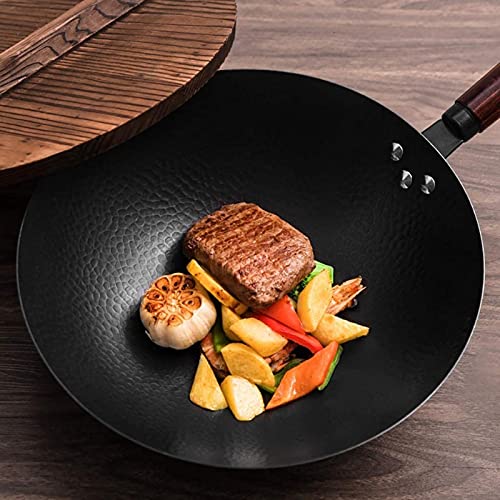 Wok for Induction Wok Old Fashioned Hand forging Wok Uncoated Non-Stick pan miniatura 3