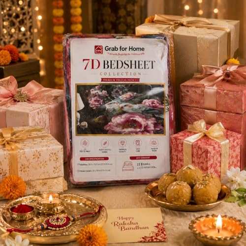 Image of Premium 7D Digital Printed Double Bedsheet Set with Bedsheet Tucker (Free)