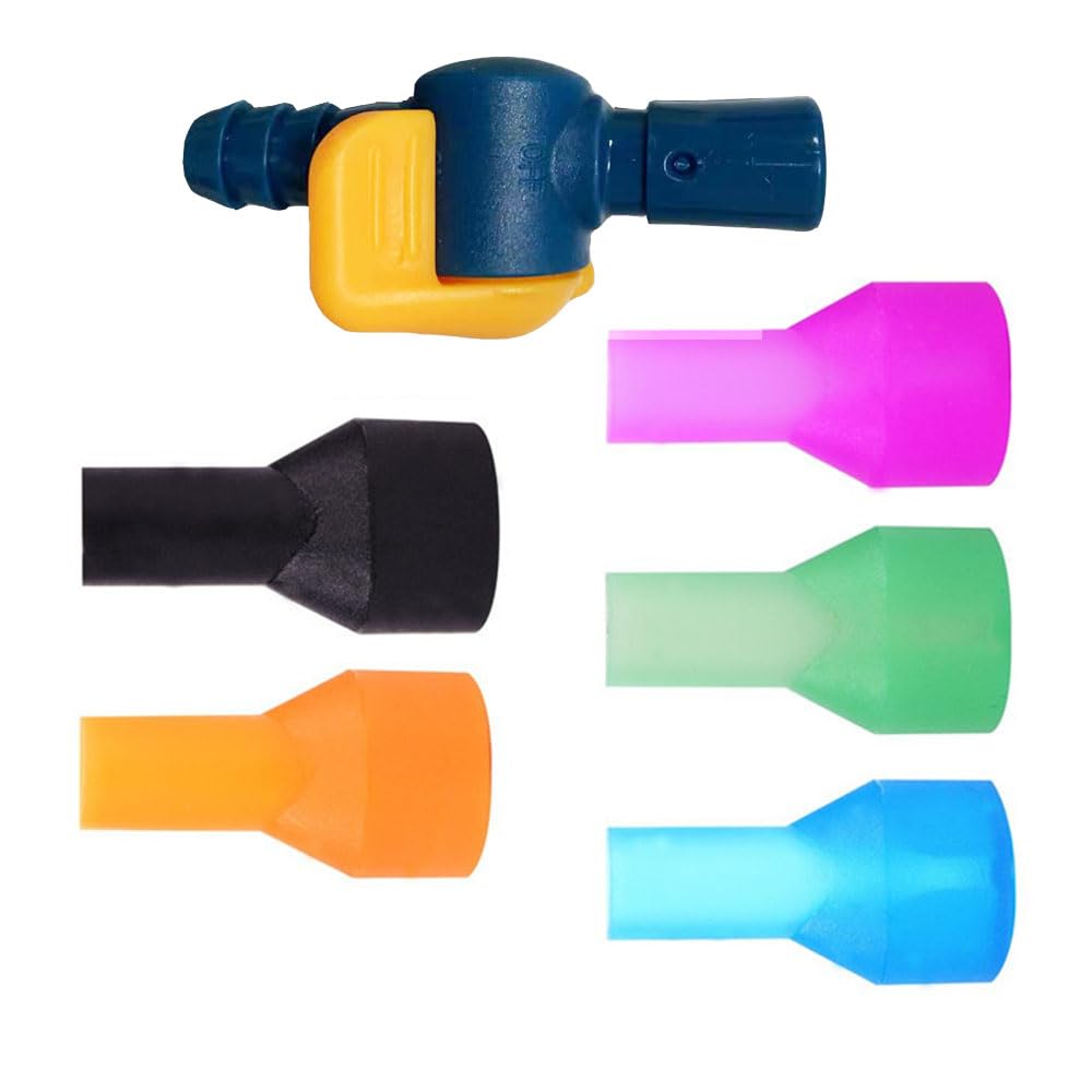 TopHomer Bite Valve Replacement Accessories Silicone Hydration Mouthpiece Water Tube Connector for Cycling, Camping, Hiking(Straight Connector and Nozzles)