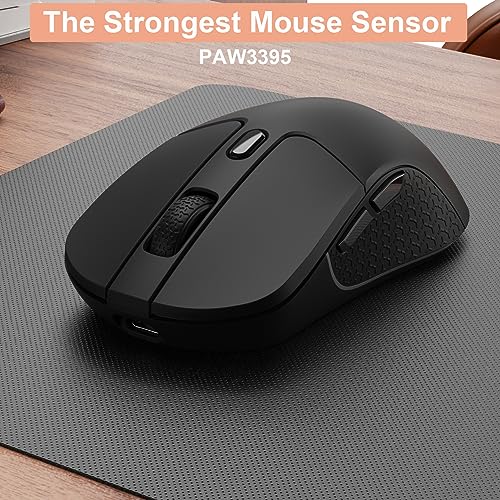 Image of Keychron M3 Wireless Gaming Optical Mouse, Tri-Mode 2.4 GHz /Bluetooth 5.1 /Wired, PixArt PAW 3395 sensor, 26000 DPI, LED RGB Backlit,79g Lightweight Programmable Macro Button for Windows PC /Mac - Black