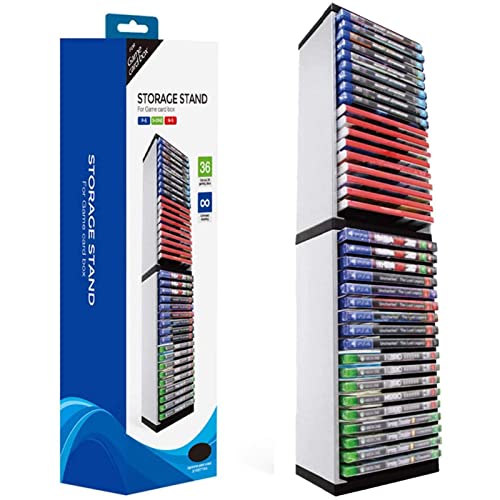 PS5 Game Storage Tower â€“ Universal Games Storage Tower â€“ Stores 36 Game or Blu-Ray Disks â€“ Game Holder Rack for PS4, PS5, Xbox One, Xbox Series X/S, Nintendo Switch Games and Blu-Ray Disks