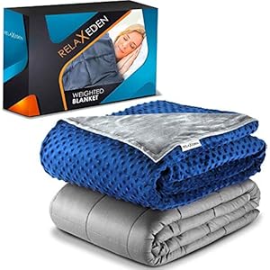 RelaxEden® Adult Weighted Blanket W/Removable, Washable Duvet Cover| 20 lbs, 60”x 80” Size| Heavy Glass Micro-Beads…