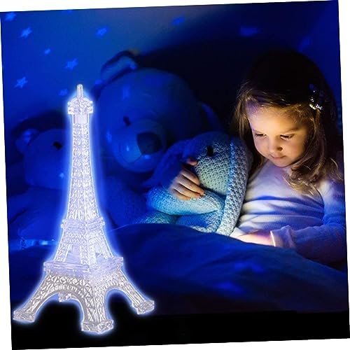 Hemobllo 2pcs lámpara de noche LED Torre Eiffel miniatura 5