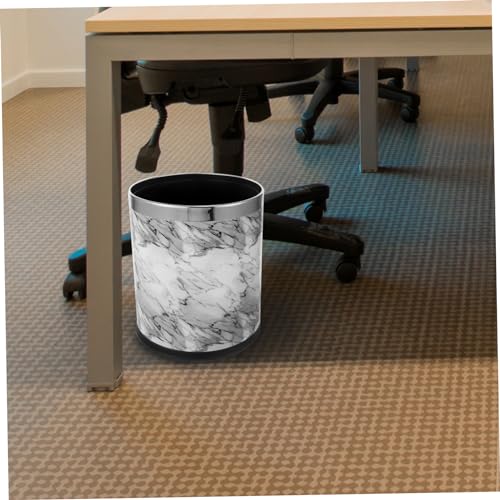 Caneca de basura rectangular de plástico gris miniatura 5