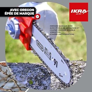 Ikra Élagueuse télescopique électrique Ieas 750, Longueur de Coupe 185mm, 750W, hauteur de Travail 4 m Noir/Gris/Rouge