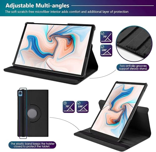 Image of Realme Pad Mini 8.7 inch Tablet (Model FIT ONLY-: RMP2105 /RMP2106) 360 Degree Rotating Flip Case Cover (Black)