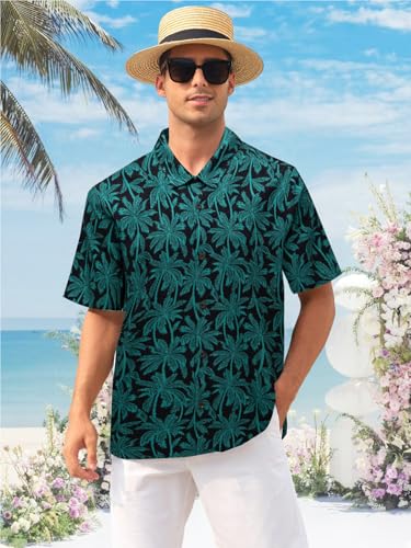 Mens Hawaiian Shirts Silk Short Sleeve Beach Shirt Relaxed Fit Vacation Shirts3