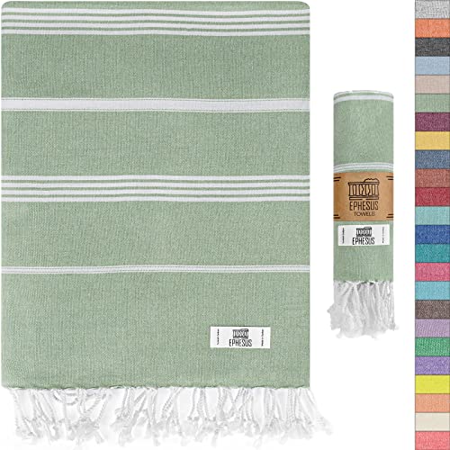 EPHESUS TOWELS Turkish Beach Towel - Turkish Cotton - 39x71 inch Oversized - Turkish Towel for Beach, Bath, Pool, Gym, Yoga - Prewashed, Lightweight, Quick Dry (Apple Green, New Sultan Pack 1) EPHESUS TOWELS Turkish Beach Towel - Turkish Cotton - 39x71 inch Oversized - Turkish Towel for Beach, Bath, Pool, Gym, Yoga - Prewashed, Lightweight, Quick Dry (Apple Green, New Sultan Pack 1)