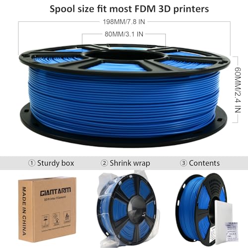 Image of GAINTARM 3D Printer Filament,Blue PLA Filament 1.75mm,Neatly Wound 3D Printing Filament,1kg Spool (2.2lbs),Dimensional Accuracy + /- 0.02 mm, Fit Most FDM 3D Printers