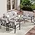 VONZOY 5-Seat Outdoor Aluminum Patio Furniture Set with Coffee Table - All-Weather Rust-Proof Sectional Sofa Set with Removable Cushion for Deck, Backyard, Poolside & Small Spaces