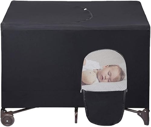 Funda opaca para cuna, tienda de campaña opaca elástica para Pack N Play, funda plegable para cama de bebé con rejillas de seguridad, parasol