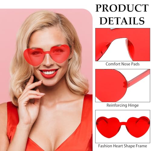 Heart Sunglasses 2 Pairs Heart Shaped Glasses for Women Girls Cute Funny Party Glasses Party Favors Accessories3