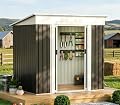 HDSTORZON 6X4 FT Steel Outdoor Storage Shed with Metal Frame, Galvanized Metal Garden Shed with Lockable Door & Slooping Roof Waterproof, Rust-Resistant for Backyard Patio