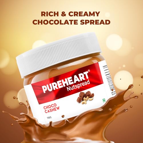 Image of Pureheart Nut Spread Choco Cashew (110 gm) Nutty Chocolate Cashew Spread for Breakfast, Bread /Toast, Sandwich