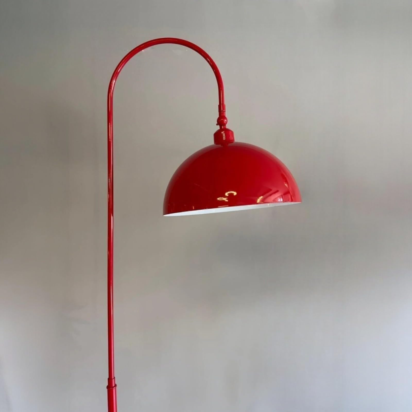 bamyum Gorkiede Lampada da Terra in Metallo, Terra per Soggiorno, Camera da Letto, dei Bambini con Attacco E27, Larghezza 30 cm, Paralume Regolabile, Rosso