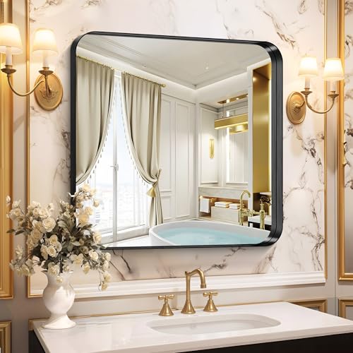 CIRCUMI Black Bathroom Mirror, 30