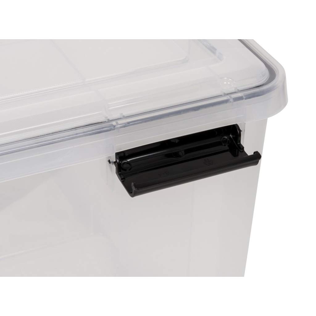 Kreher 4 Stück XL Lagerbox aus transparentem Kunststoff mit Dichtungsring im Deckel für Nässe, Staub und Schmutz. Maße ca. 39 x 59 x 38 cm. 70 Liter Volumen. TOP QUALITÄT!