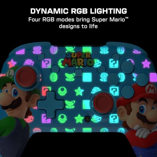 Image of Turtle Beach Rematch Wireless Gaming Controller: Mario & Luigi, Switch 2 | Nintendo Switch OLED, TMR Thumbsticks, Rechargeable 40-Hr Battery, 2 Mappable Back Buttons, Motion Controls, Mario & Luigi