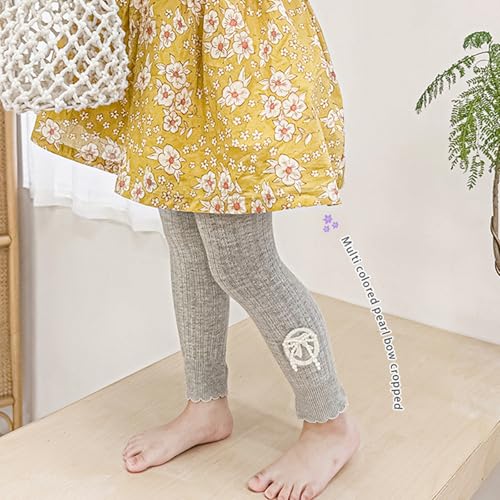 Girls Leggings for Spring 2025 Trendy Fashionable Children's Tights Comfortable Stretch Cropped Pants Elastic Bottoms4