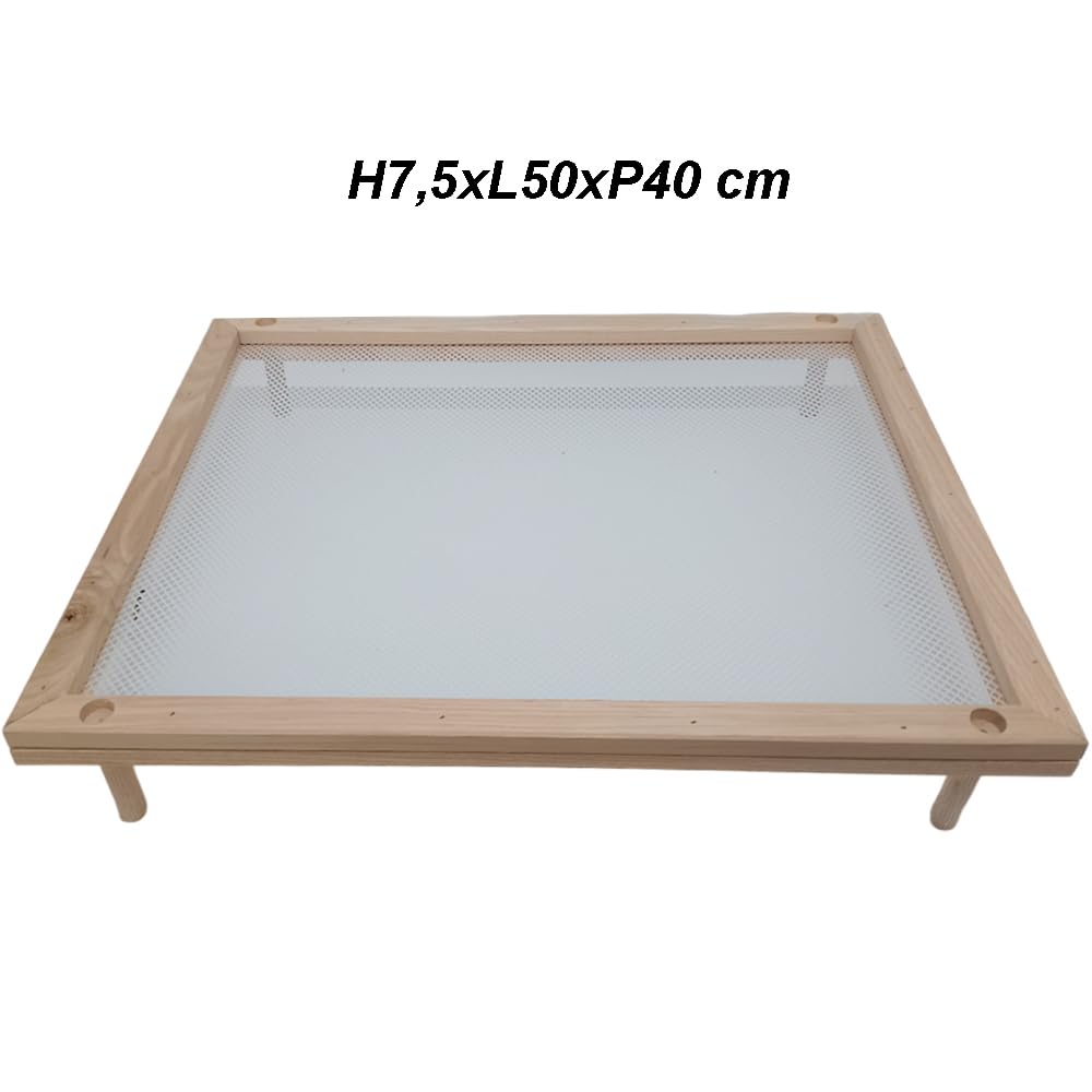 Set 4 Essiccatori impilabili sovrapponibili con telaio in legno e rete alimentare stendipasta per essiccare cibi alimenti pasta funghi verdure