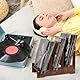 Hengrongshen Schallplattenständer, Schallplatten Aufbewahrung Vinyl Halter, Schallplatten Halter aus Holz, Schallplatten Regal Bietet Platz für bis zu 60 Vinyl-Schallplatten in Standardgröße