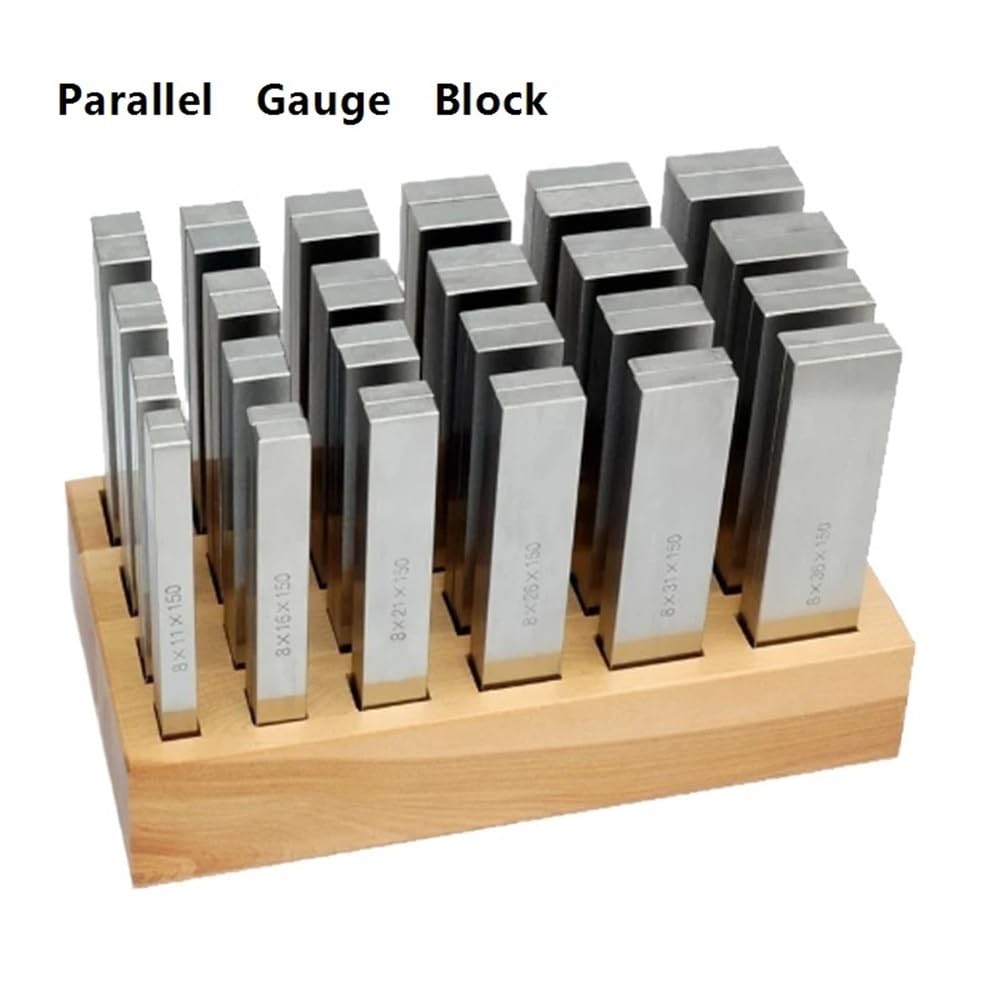 Bloque de posicionamiento de acero Juego de 48 bloques patrón paralelos acero aleado for torno, 150 mm, metal gris endurecido, fiable