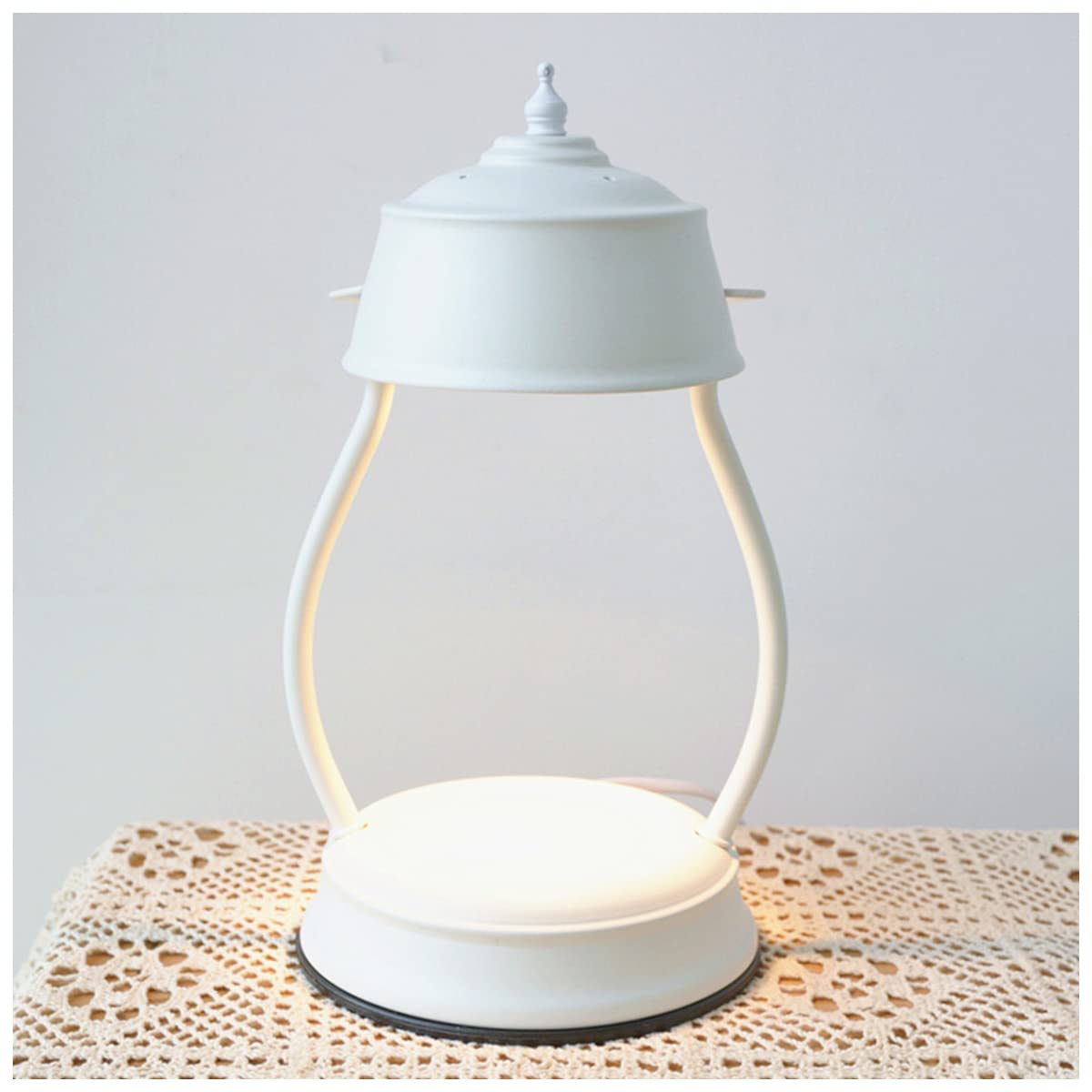 HLGQElectric Wax Melt Warmer for Top-down Candle Melting with Timer and Adjustable Light Function Vintage Aromatherapy Wax Melting Lamp, Sleep Aid Table Lamp,White