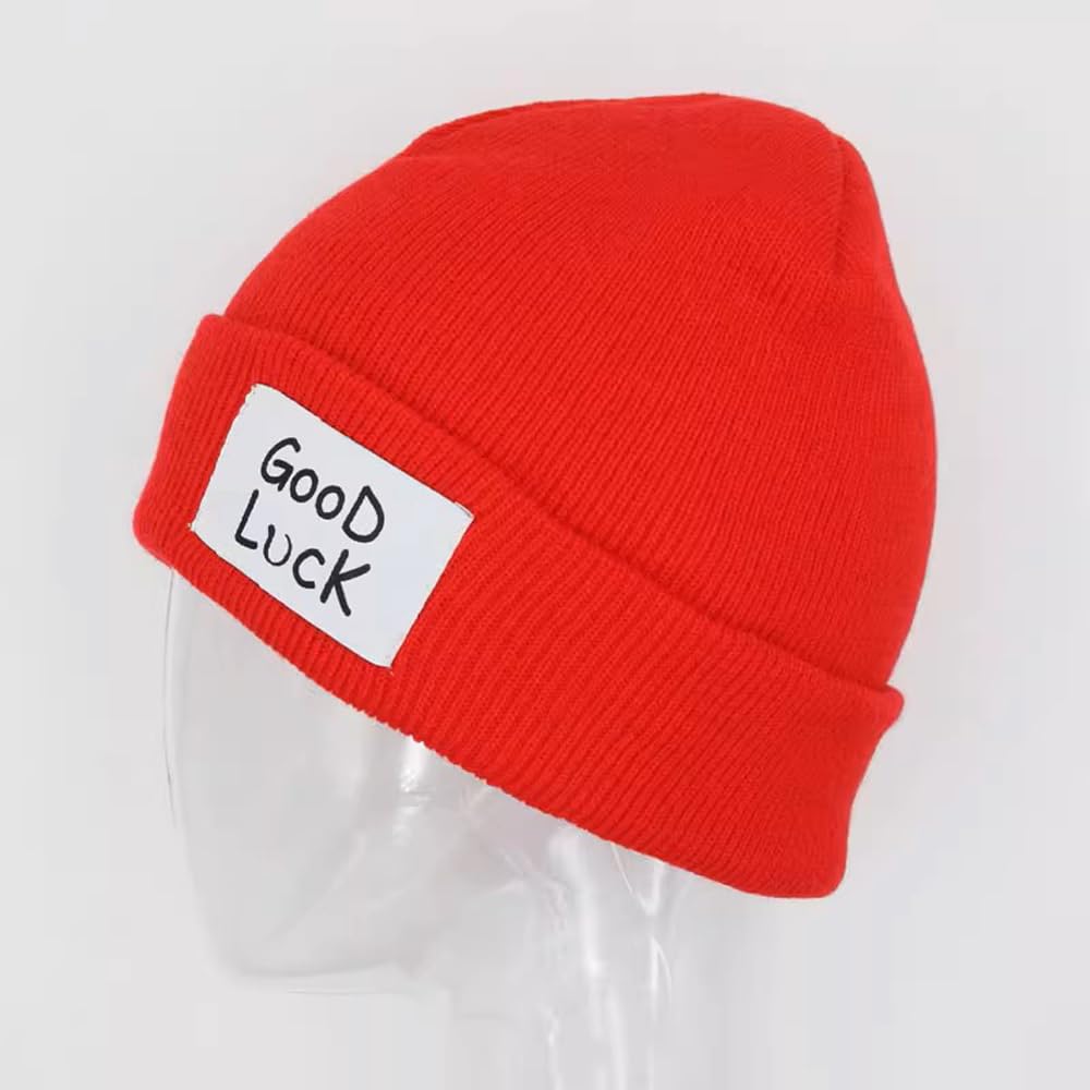 Shqncoh Anime Fuuko Izumo Beanie Hat Red Knitted Soft Keep Warm Winter Good Luck Cap Cosplay Props Accessory