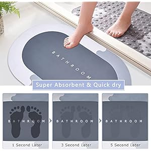 Xelvix Super Absorbent Floor Door Mat, Bathroom Mat Absorbent Carpet, Memory Foam Bath Mat, Water Absorption Capacity, Soft and Comfortable (Bathroom), Multi