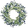   26-Spring-Wreaths-for-Front-Door-Artificial-Floral-Wreath-with-Wildflowers-Portulaca-CHEAWRTZ-Summer-Easter-Decorations-for-Indoor-Outdoor-Window-Wall-Farmhouse-Home-Front-Porch-Decor-Blue