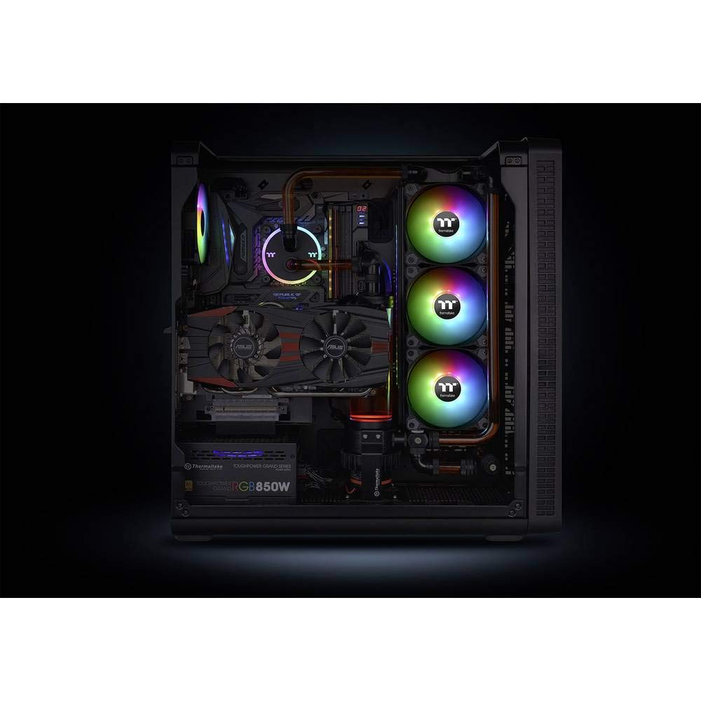 Thermaltake Pure 12 ARGB - Pack de 3 Ventiladores, Color Negro
