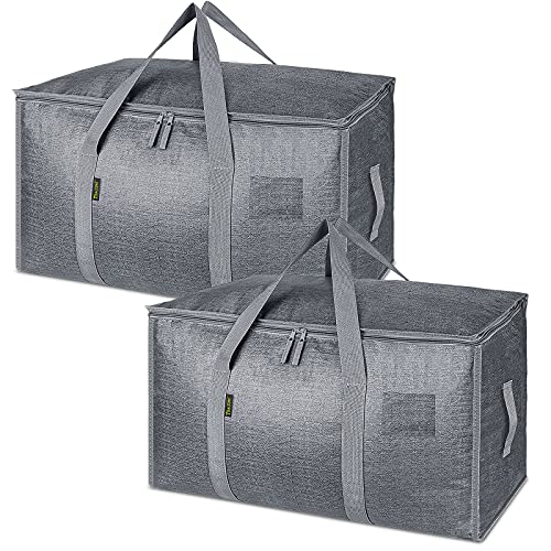 Image of BALEINE 2-Pack Oversized Moving Bags with Reinforced Handles, Heavy-Duty Storage Tote for Clothes, Moving Supplies (Winter Grey, 2-Pack)