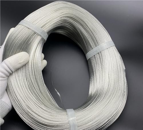 Cable de araña plateado de 2 núcleos, alambre paralelo transparente, soporte de lámpara LED eléctrico plano, Cable de araña suave de 30awg(Double silver)