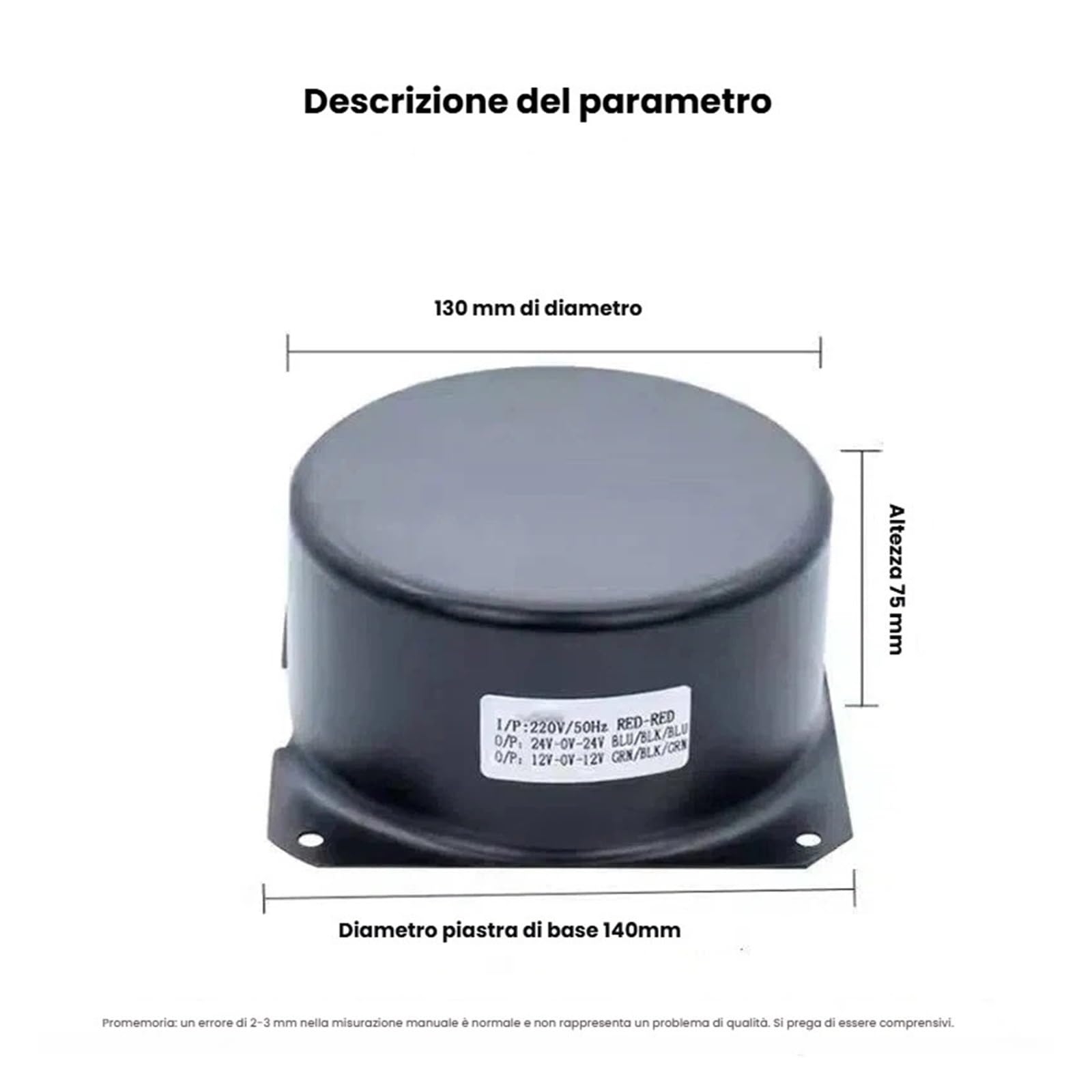 Transformador subacuático a prueba de agua Transformador toroidal epoxi encapsulado doble de 1000 W y 36 V con carcasa blindada for circuitos amplificadores alta potencia