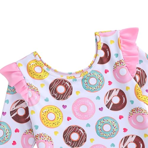 Image of Girls Rash Guard Swimsuit Set Long Sleeve 2 Pieces Bathing Suit Swimming Skirt with Shorts 4-13Y