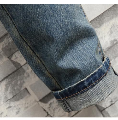 Men Retro Distressed Ripped Slim Jeans Hip-Hop Stretch Straight Motorcycle Denim Trousers4