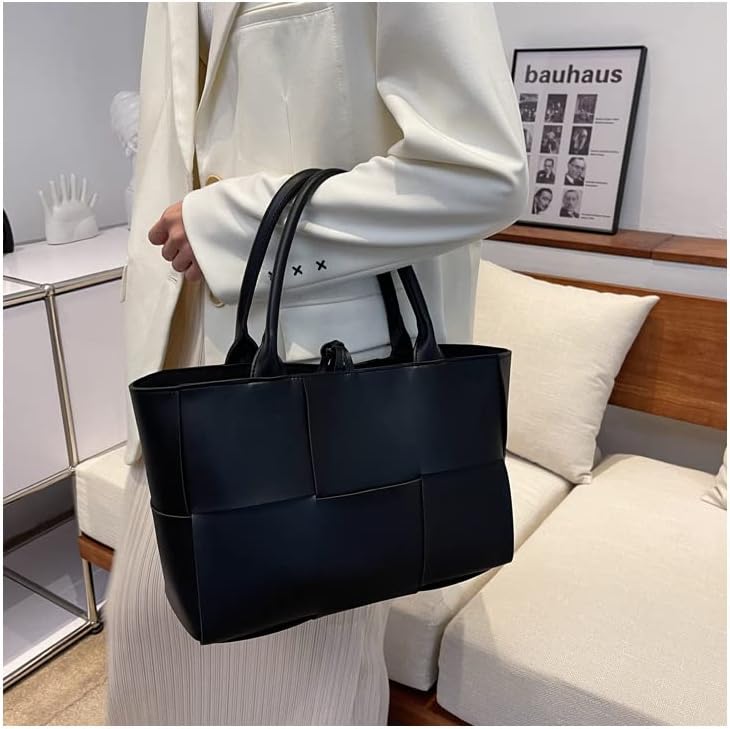Large PU Leather Tote Bag for Women, Fashion Shoulder Bag Multiple Pockets Bags for Work Daily Travel Tote Handbag - Image 3