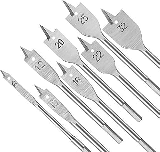CHALA 8pcs Flat Wood Bit,Spade Drill Set 6-32mm Professional High Carbon Steel Hex Shank Hole Cutter for Woodworking DIY Handcraft Cutting Processing Tool
