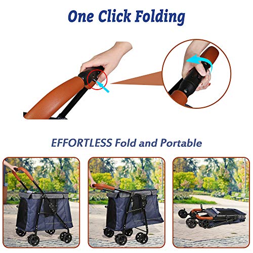LUCKYERMORE Dog Stroller for Large Dog or Multiple Dogs Cats One Click Folding Dual Entry No Need to Lift Pet - Image 6