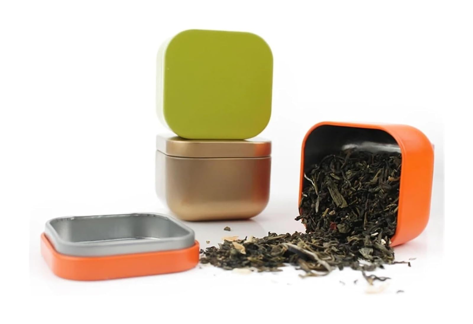 Słoiki na świece 12/24 szt. Puste kwadratowe słoiki 50 ml metalowe puszki puste pojemniki pudełka doniczki słodycze do przechowywania w domu organizer z pokrywkami(Red,24pcs)