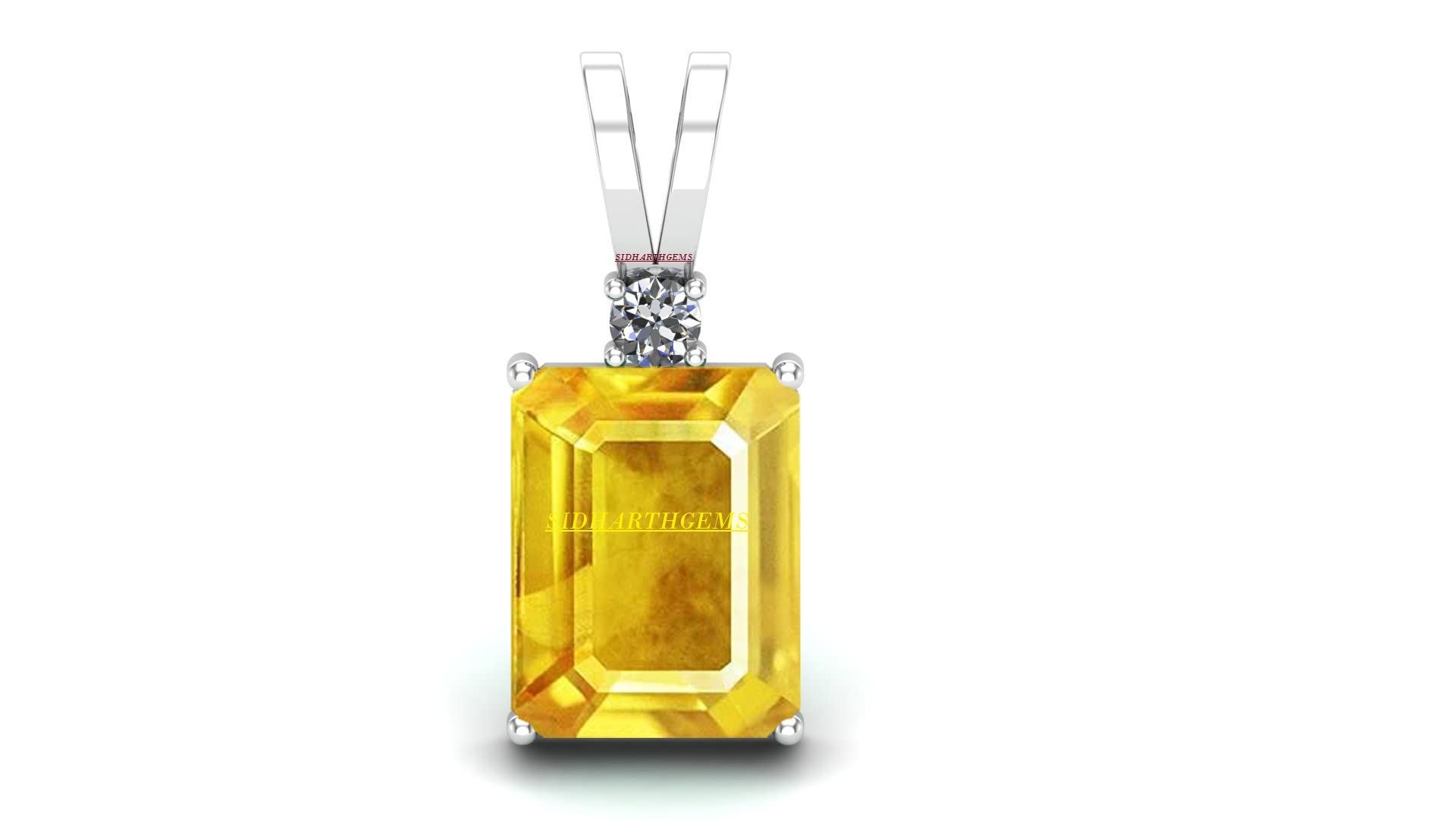 9.25 Ratti 8.00 Carat Natural Yellow Sapphire Pendant/Locket Pukhraj Stone Original AAA+ Quality Gemstone Pendant for Men and Women-image-31