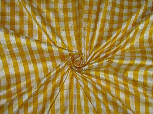 Tissu en soie Dupioni jaune et blanc pour décoration de salon et rideaux