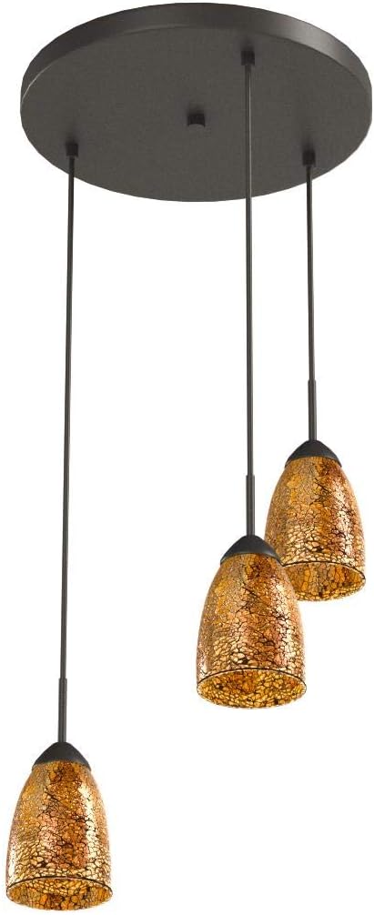 Hottest Sales Woodbridge Lighting 13224MEB-M20AMB Venezia 3-Light Multi-Light Pendant, Metallic Bronze ❤ Crazy Deals Woodbridge Lighting 13224MEB-M20AMB Venezia 3-Light Multi-Light Pendant, Metallic Bronze