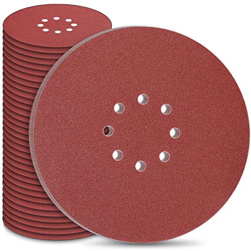 STEBRUAM Sandpaper 225 mm Velcro, Sanding Disc Pack of 50 225 mm ...