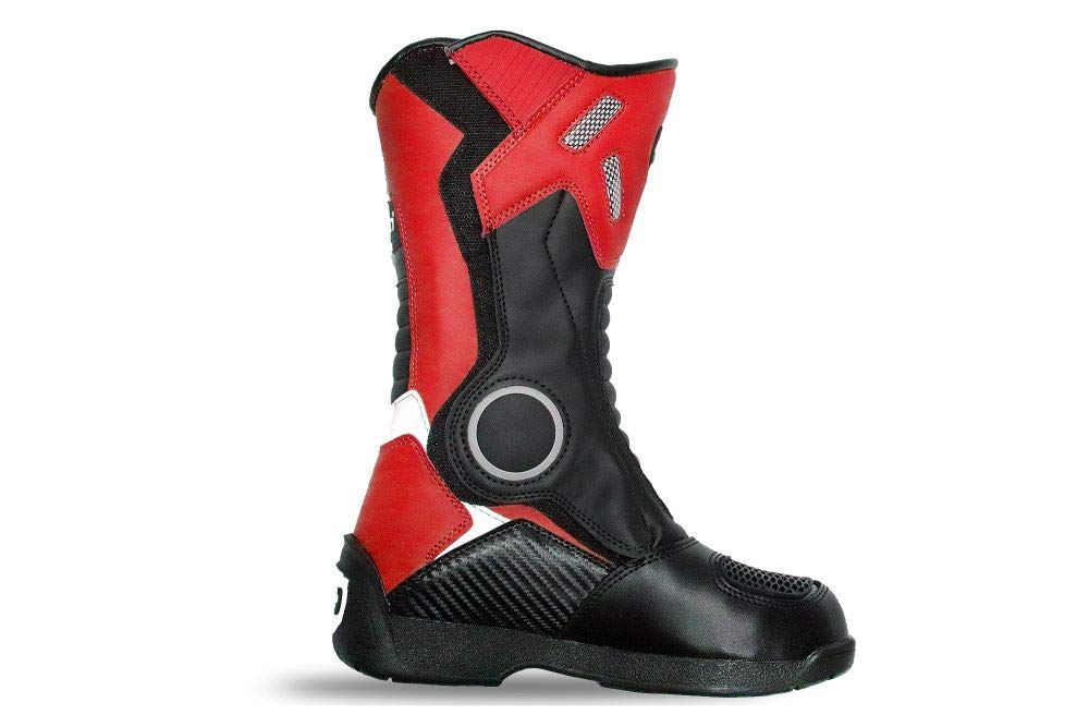 Kimo Kinder Motorradstiefel Protect Boots (Rot, 36)