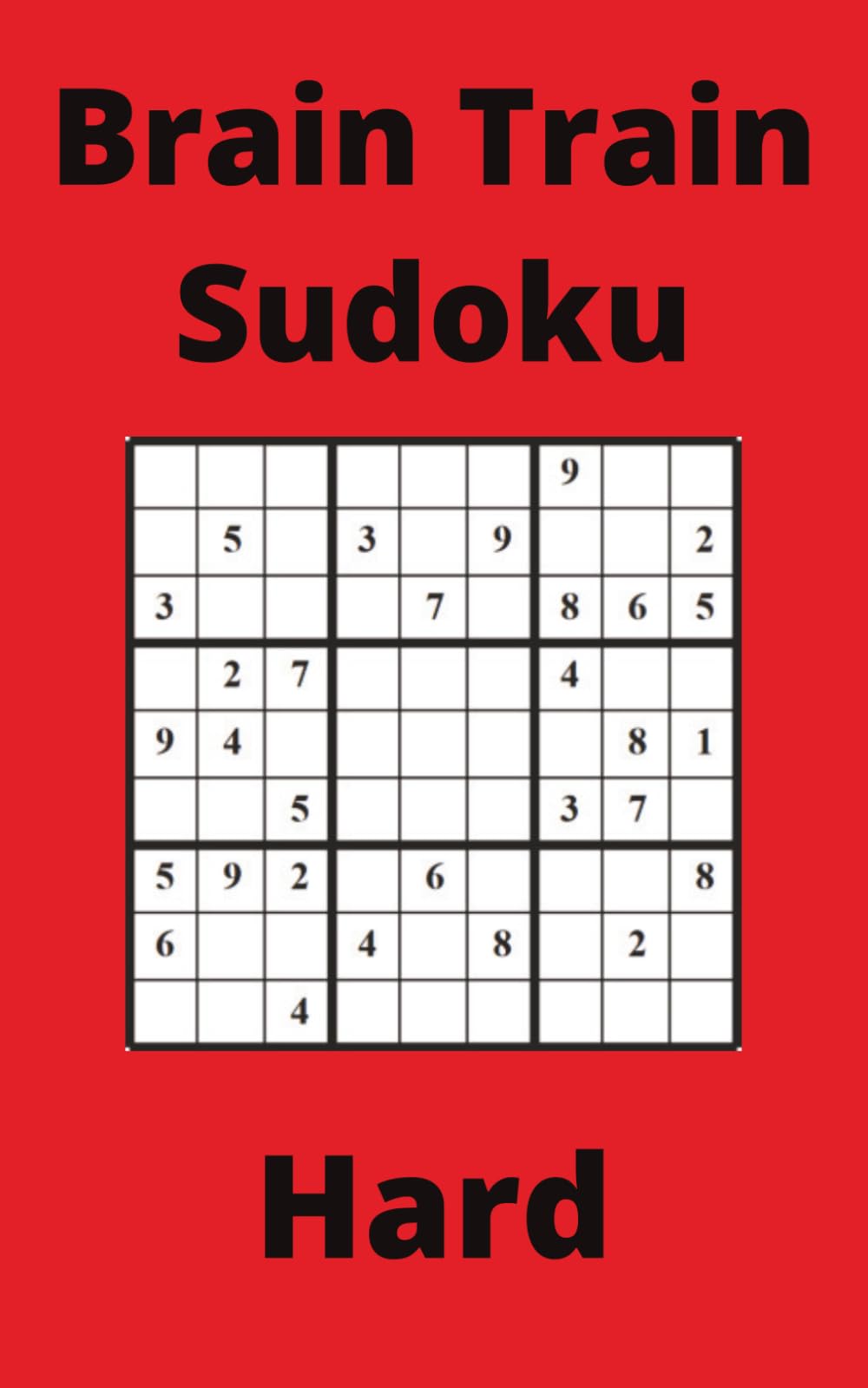 Red Brain Train Sudoku Book, 9x9 Puzzles, 300 Pages, 5x8, Hard