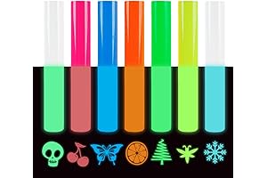 HTV 7: 9-Pack Glow-in-the-Dark Heat Transfer Vinyl for T-Shirt Fun
