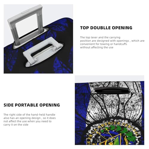 Travel Luggage Cover Vintage Sunflower El Salvador Flag Fashion Washable Baggage Suitcase Protector Fit For Luggage Medium4