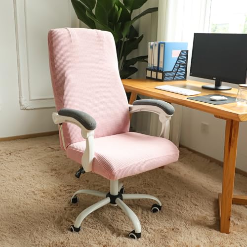 Image of FORCHEER Large Office Chair Covers Stretchable XL Office Chair Cover, Big and Tall Computer Chair Covers (Large,Pink)